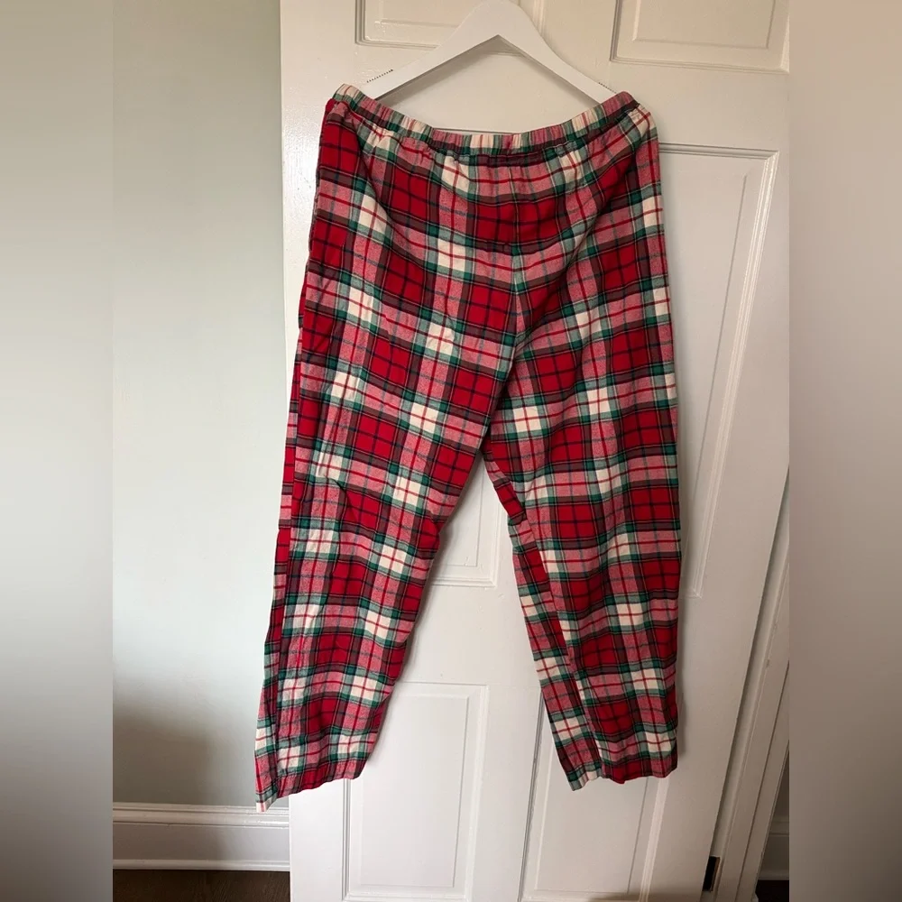 Hanna Andersson Red Holiday Plaid Adult Holiday Flannel Pajama Pants  L NWT